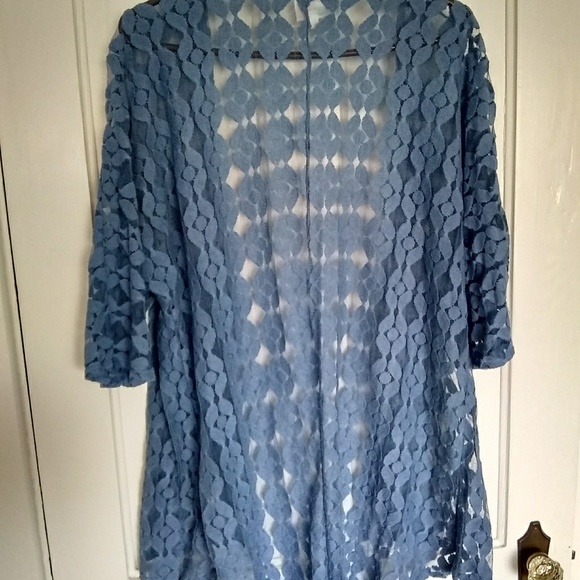 LuLaRoe blue lace cardigan - Picture 2 of 3